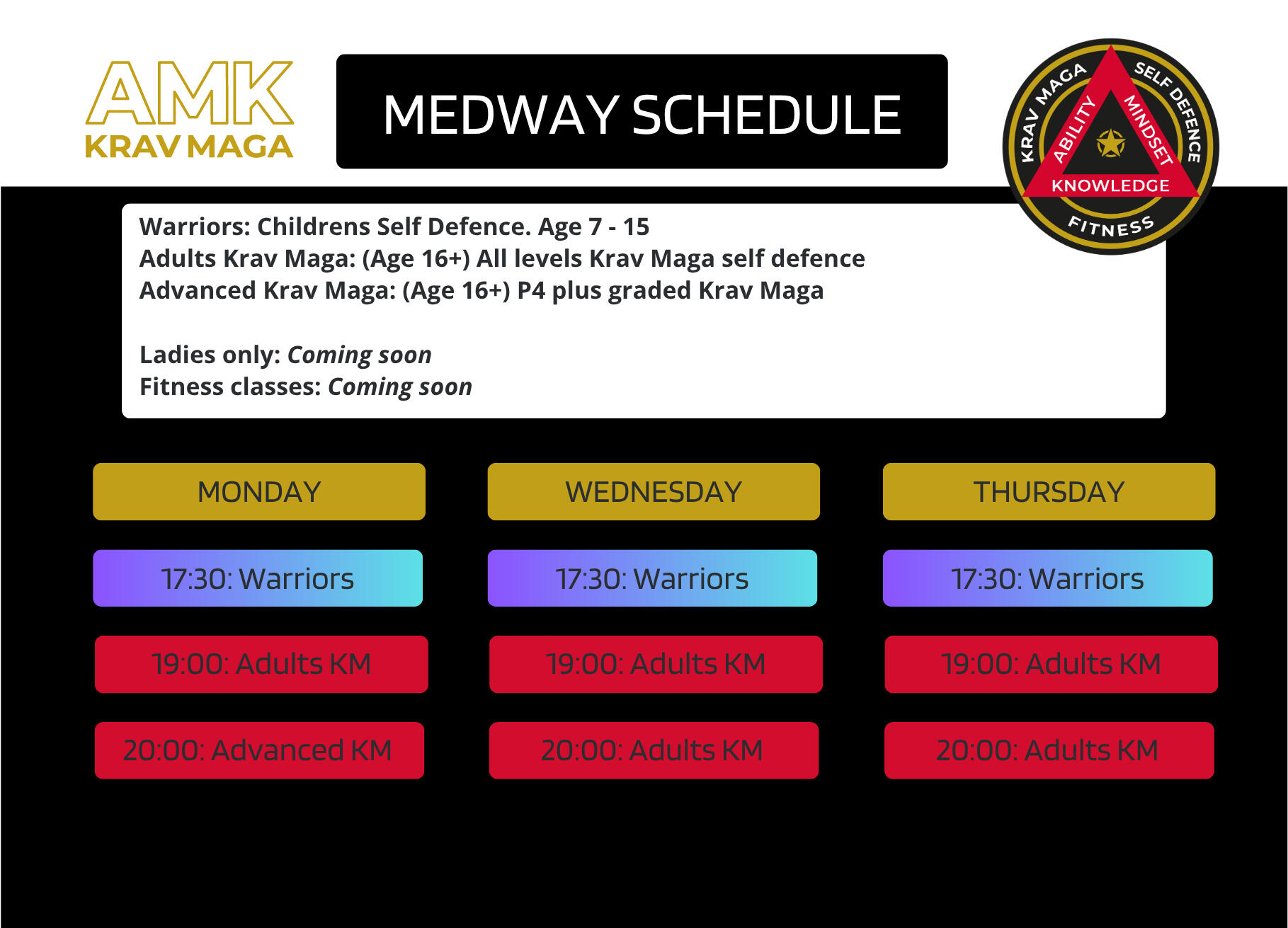 Canterbury Bootcamp training schedule
